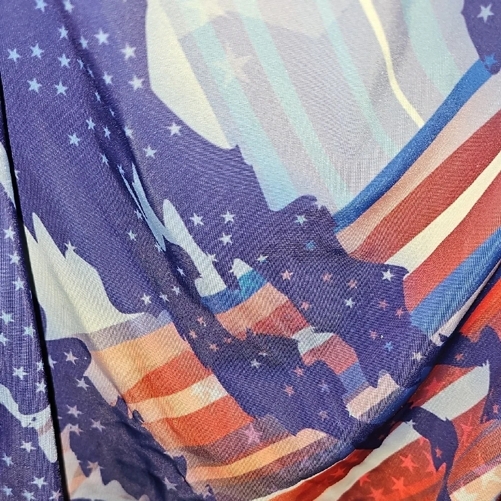 GK Patriotic Star and Stripe Leotard Size Large